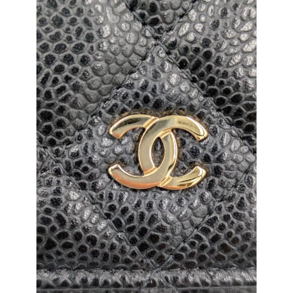 Pre-owned Chanel Caviar Quilted Wallet On Chain WOC Black - Picture 11 of 13